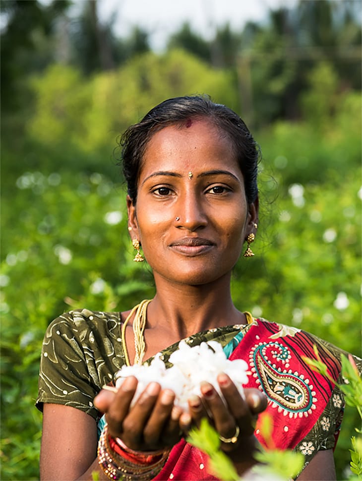 Woman holding flower